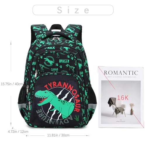 abshoo Cute Dinosaur School Backpack For Boys Elementary Kindergarten Kids School Bag (Dinosaur Black A) - color: Dinosaur Black a