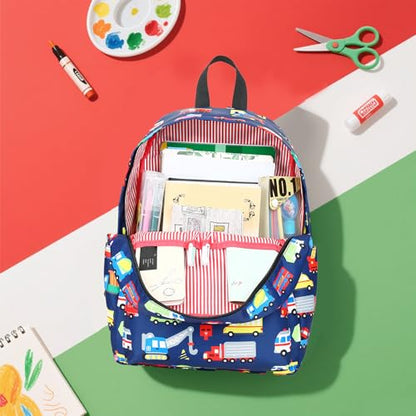 CAMTOP Preschool Backpack for Kids Boys Girls Toddler Backpack Kindergarten School Bookbags for Age 3-8 (Navy Vehicle) - color: Navy Vehicle