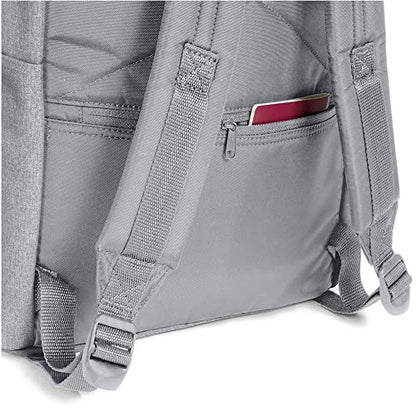 EASTPAK Padded Double – 24L Squared Backpack with Dual Front Pockets, 13” Laptop Sleeve, Bottle Holder & Padded Straps, Sunday Grey - color: Sunday Grey
