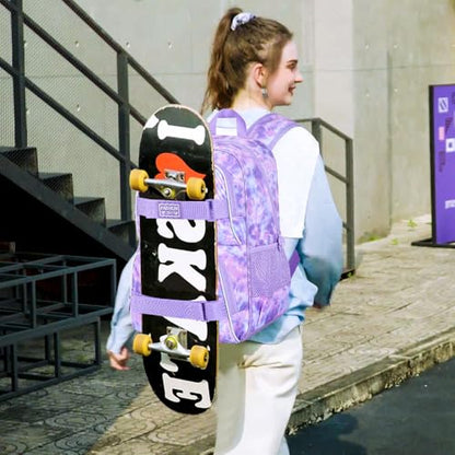 UFNDC Backpack for Girls, 17.5" Water Resistant Cat Galaxy Tie-Dye School Backpacks, Teens Bookbag for Women College Middle - color: Girls Backpack Tie-dye Purple