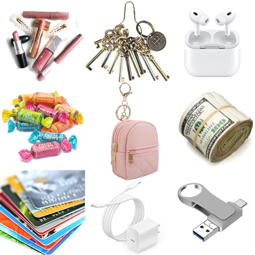 AIBFRID 4Pcs Mini Backpack Keychain,Cute Cosmetic Bag for Women for Grandkids,PU Leather Makeup Bag Key Pocket Lipstick Bag Birthday Gifts for 4 5 6 7 8 9 10 11 12 Year Old Girls - color: brown purple blue pink