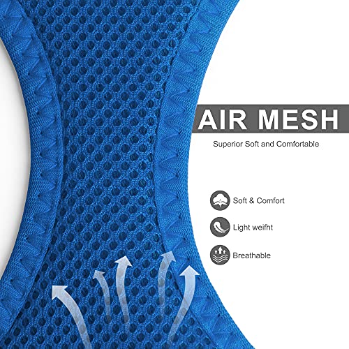 Fida Comfy Dog Harness with Leash, Soft Puppy Vest Escape Proof, Breathable Lightweight Soft Mesh, Adjustable Reflective Step-in Harness for Cat & Extra-Small Pet (XS, Blue) - color: Blue, size: XS (Neck:12.2"-13"; Girth:14.2"-16.1")
