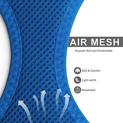 Fida Comfy Dog Harness with Leash, Cat Vest Harness Escape Proof, Breathable Lightweight Soft Mesh, Adjustable Reflective Step-in Harness for Puppy Toy Breeds & Extra-Small Pet (XXS, Blue) - color: Blue, size: XXS (Neck:11.4"-12.2"; Girth:12.6"-14.2")