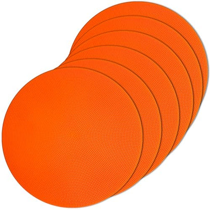 Poly Spot Markers 4inch/9 inch Non-Slip Rubber Agility Markers Flat Field Cones Floor Dots for Football, Soccer, Basketball Training Markers, School Activities, Exercise Drills, Social Distancing - style: 9inch 6Pcs(Red-orange)