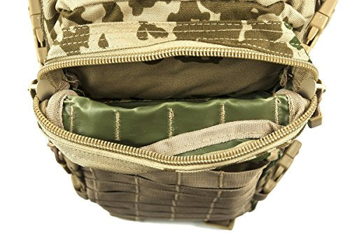 Mil-Tec Unisex Assault Pack - Rugged Durable Lightweight Ergonomic Versatile Tactical Outdoor Camping Hiking Backpack with Adjustable Padded Shoulder Straps & MOLLE Loops, Tropical Camo, 20L - color: Tropical Camo, style: 20l