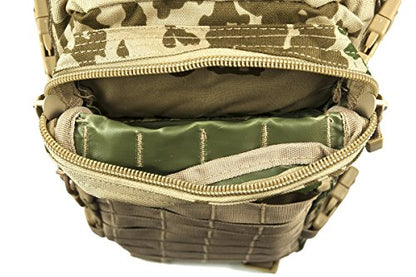 Mil-Tec Unisex Assault Pack - Rugged Durable Lightweight Ergonomic Versatile Tactical Outdoor Camping Hiking Backpack with Adjustable Padded Shoulder Straps & MOLLE Loops, Tropical Camo, 20L - color: Tropical Camo, style: 20l
