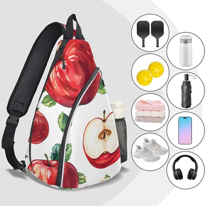 Pickleball Bag for Women Men Adjustable Crossbody Sling Backpack Hold Pickleball Paddle Water Bottle - color: Multicolor 16