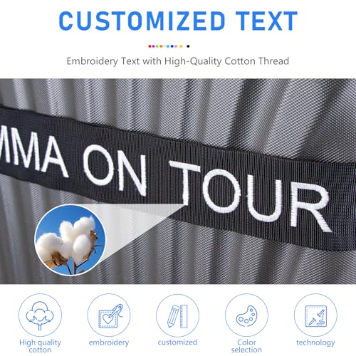 Personalised Luggage Straps for Suitcases, 4 Pieces - Custom Luggage Strap with Embroidery Text, Thickened Luggage Belt with Quick Release Buckle, Travel Suitcase Straps, Adjustable Travel Bag Strap - color: 4 Pieces