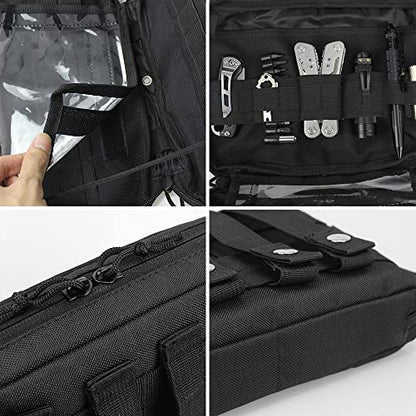WYNEX Tactical Admin Molle Pouch, Medical EDC EMT Utility Bag Shell Design Attachment Pouches 1000D Nylon Hiking Belt Bags - color: Black (Upgraded)