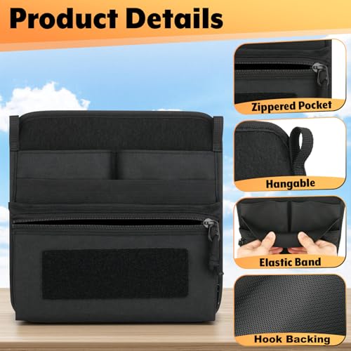 Tactical Bag Organizer Insert Pouch Modular Backpack Insert Panel Multi Pocket Admin Organizer EDC Tool Pouch, Hook and Loop Attachment for Backpack, Tactical Vest & Bag