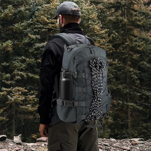 25L Hiking Backpack Small Tactical Backpack Daypack Camping Trekking Hunting Molle Pack for Men Women, Grey - color: Grey