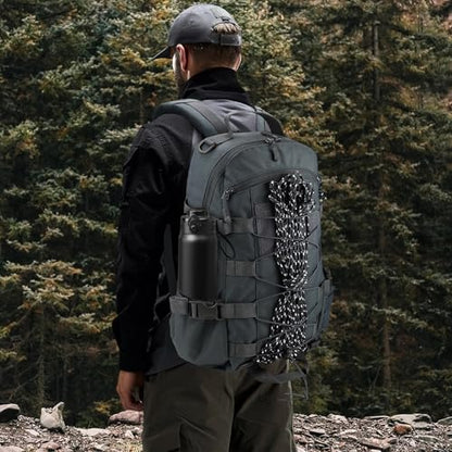 25L Hiking Backpack Small Tactical Backpack Daypack Camping Trekking Hunting Molle Pack for Men Women, Grey - color: Grey