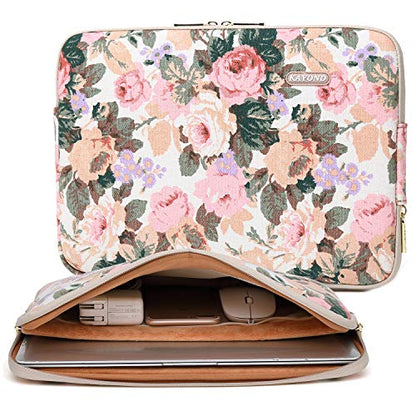 Kayond Canvas Water-Resistant KAYOND Nylon Fabric 15.6 Inch Laptop Sleeve case for 15 inch 15.4 inch 15.6 inch Notebook Computer (15-15.6 inch, White Camellia) - color: White Camellia, size: 15-15.6 inch