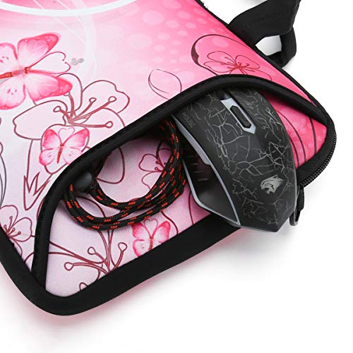 RICHEN 17 inch Laptop Shoulder Bag Carrying Case PC Cover Pouch with Handle Fits 15.6/16/17/17.3/17.4 inch Notebook (16-17.3 inch, Pink Butterfly) - color: Pink Butterfly