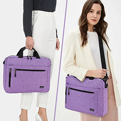 RAVUO Laptop Bag for Women, Water Resistant Lightweight 17inch Shockproof Laptop Shoulder Bag Sleeve Case Business Briefcase with Shoulder Strap Purple - color: 17inch--purple