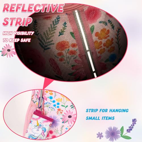 WAWASAM Drawstring Backpack for Kids, Flower Kids Drawstring Gym Bag for Girls, Waterproof Swim Bag for Beach String Cinch Backpack with Two Mesh Water Bottle Pocket - color: Flower
