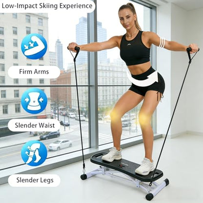 Rock Stepper Side To Side Balance Boards For Adults Includes Lcd Display & Resistance Bands A Low-impact, Compact Stepper Ideal For Targeting The Legs, Glutes, And Abs - color: White + White