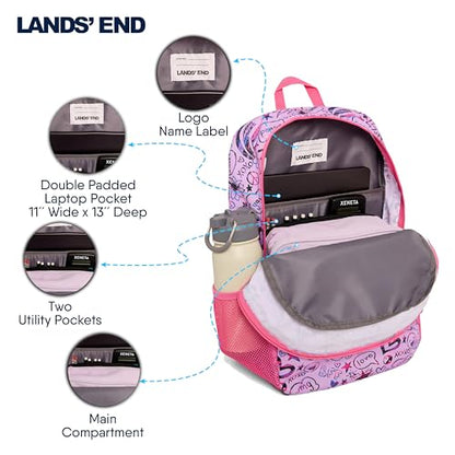 Lands' End Unisex Kids Medium ClassMate Lightweight Durable Elementary School Backpack, Fuchsia Pink - color: Fuchsia Pink