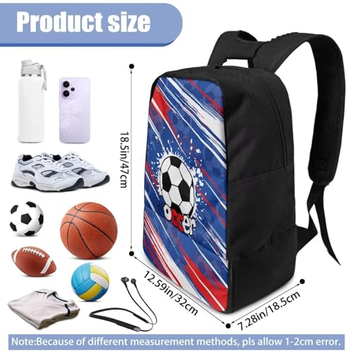 18.5in Basketball Backpack Basketball Bag with Shoe Compartment & Ball Holder, Waterproof Bag for Soccer Volleyball - color: Soccer Text Graffiti Print