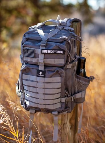 AMERICANPHOENIX 45L Elite Tactical Backpack | 3X Stronger Work & Military Backpack | Water Resistant and Heavy Duty | 3 Day MOLLE Bug Out Bag (Arctic Grey) - color: Arctic Grey