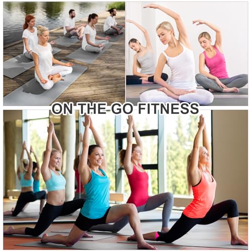 3 mm Thick Yoga Mat Bulk, Non Slip Exercise Workout Fitness Pad for Women Men, Gym Home Yoga Pilates, Easy to Clean, Sturdy PVC - color: Grey