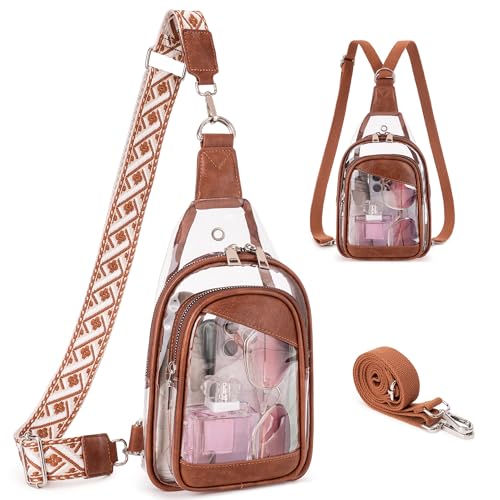 MYHOZEE Small Diaper Bag Crossbody Sling Purse for Women - 2 in 1 Leather Backpack with 2 Straps for Short Trips Work Daily | Mini diaper bag - color: F186-pvc-brown
