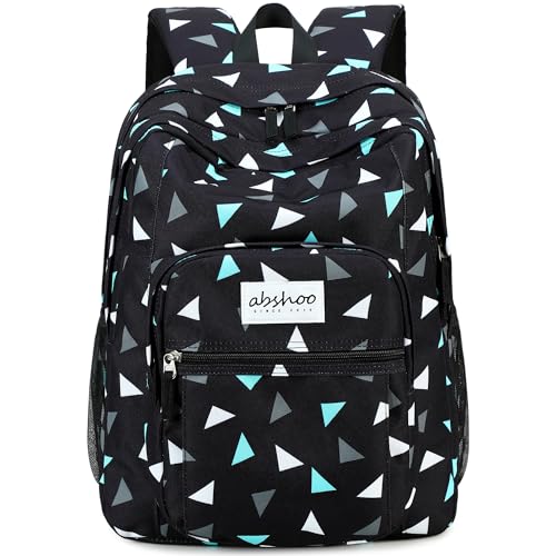 abshoo Classical Basic Geometry Mens School Backpack For College Teen Boys Water Resistant Bookbag (Geometry Black A) - color: Geometry Black a, size: 16.5 Inc