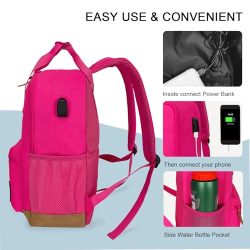 Goloni Small Carry On Travel Backpack with USB Charging Port, Lightweight Water Resistant Mini Carry-on Backpack for Men Women, Compact Personal Everyday Backpack,Rose - color: Rose