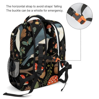 Fashion Laptop Backpack for Women Men, Lightweight Book Bags with Adjustable Strap Strap Bird Mushroom Gifts Casual Daypack for Office College - color: Color(540)