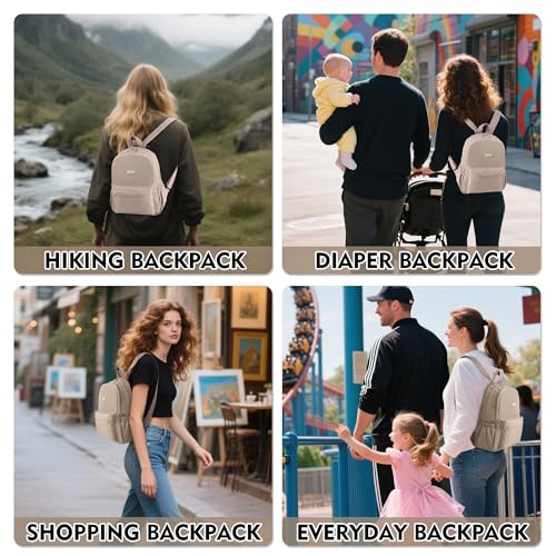 AOTIAN Lightweight Small Hiking Backpack for Women - Durable Water-Resistant Daypack for Travel, Camping & Outdoor Adventures - color: Khaki-small