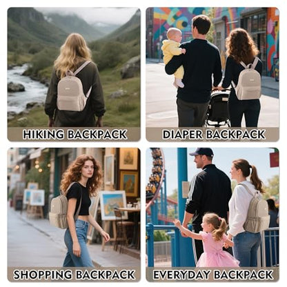 AOTIAN Lightweight Small Hiking Backpack for Women - Durable Water-Resistant Daypack for Travel, Camping & Outdoor Adventures - color: Khaki-small