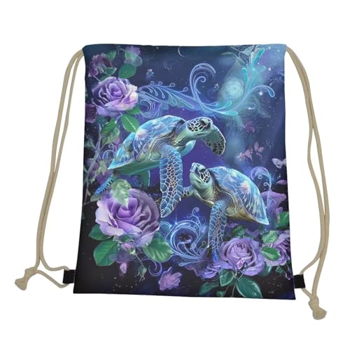 Upetstory Sea Turtle Drawstring Backpack Gym Bag Cinch Sackpack Foldable Draw String Back Bag for Women, Teen Girls, Kids Sports, Gym, Travel, Swimming, Beach - color: 1 Sea Turtle
