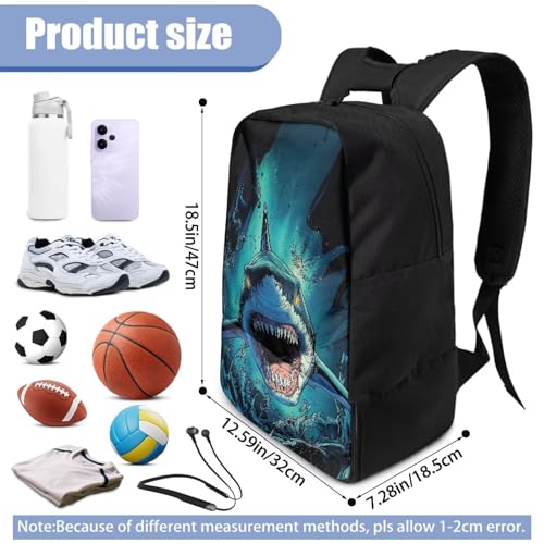 Basketball Backpack With Separate Ball Compartment And Shoes Fit Basketball Volleyball Football - color: Fierce Shark