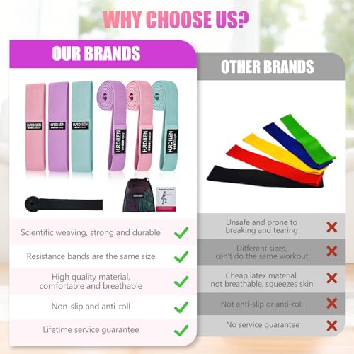 Resistance Bands for Working Out Set, 3 Pcs Pull Up Bands and 3 Pcs Assistance Bands with Door Anchor for Legs, Glutes, Hip, Fabric Loop Bands Workout Bands Resistance for Gym, Home, Office