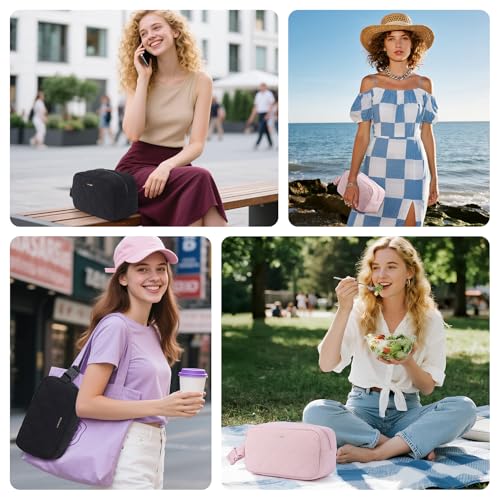 Small Cooler Bag Freezable Lunch Bag for Work School Travel,Small Lunch Bag,insulated snack bag,Mini Cooler,Lunch bag small Fit For Yogurt（Light Pink ） - color: S-Light Pink