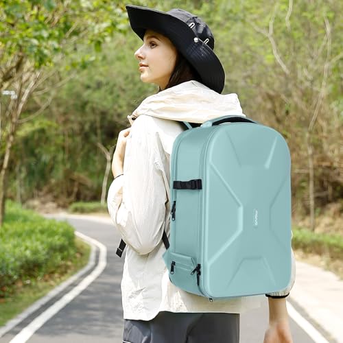 MOSISO Camera Backpack, DSLR/SLR/Mirrorless Photography Camera Bag 15-16 inch Waterproof Hardshell Case with Tripod Holder&Laptop Compartment Compatible with Canon/Nikon/Sony, Aquamarine - color: Aquamarine
