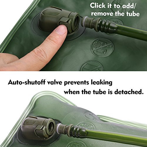 Hydration Bladder, 1.5-2-3L Water Bladder for Hiking Backpack, BPA-Free Leak Proof Water Reservoir Storage Bag, Water Pouch Hydration Pack for Camping Cycling Running - color: 1.5L Water Bladder - Military Green