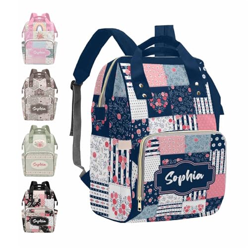 MyPupSocks Customize Flowers Backpack, Personalized Diapering Bag Backpack Nappy Baby Bags Casual Daypack Travel Diaper Bag for Unisex Hiking Camping Work Outdoor - color: Color 21