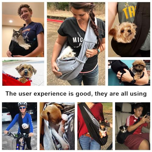 TOMKAS Dog Sling Carrier for Small Dogs Puppy Carrier for Small Dogs (Rose red, Adjustable Strap for 3-10 lbs & Zipper Pocket) - color: Rosered