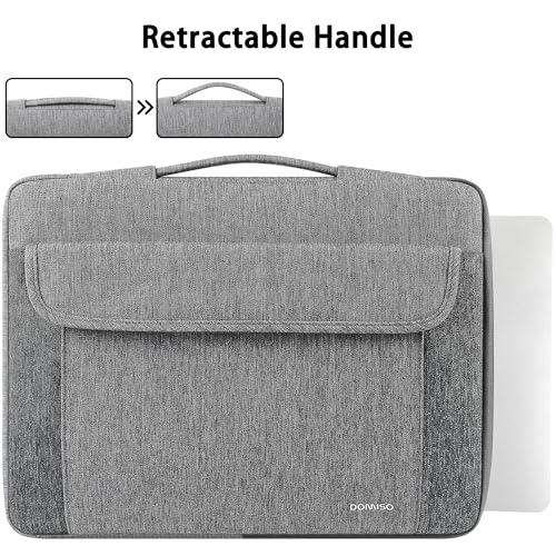 DOMISO 15.6-16 Inch Laptop Sleeve Case,Water-resistant Laptop Protective Case for MacBook Pro16,Dell XPS 16,Lenovo,HP, ASUS, Acer,Gray - color: Grey, size: 15.6-16 Inch