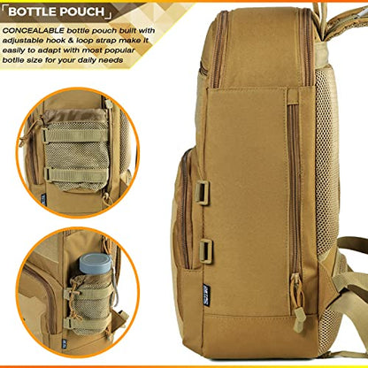 DBTAC Tactical Lunch Backpack, Large Lunch Cooler for Men Women | Backpack Coolers insulated for Work Picnic Travel (Brown, 24-Cans) - color: Brown