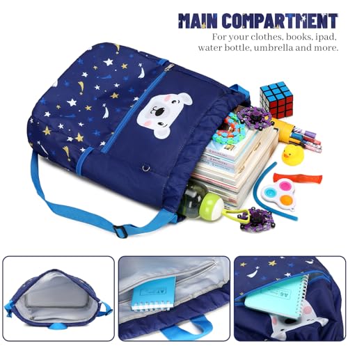Kids drawstring bag swim Cloth storage bag for boys and girls sports beach camp backpack Fox Red - color: Fox Red
