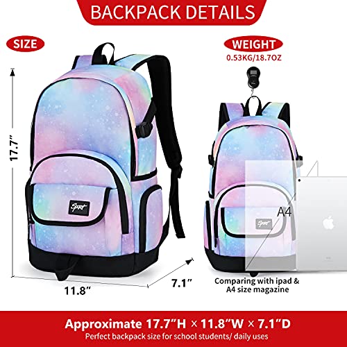 rickyh style School Backpack Travel Bag for Men & Women Lightweight College Back Pack with Laptop Compartmen - color: 04stars Rainbow