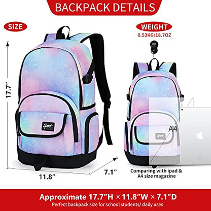 rickyh style School Backpack Travel Bag for Men & Women Lightweight College Back Pack with Laptop Compartmen - color: 04stars Rainbow