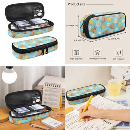 Lemon Capybara Backpack for Boys Bookbag with Lunch Box Pencil Case and Water Bottle Carrier 4PCS Set Cool Backpacks for Boys Kids Bookbags for Kindergarten Primary Elementary School - color: Capybara Lemon