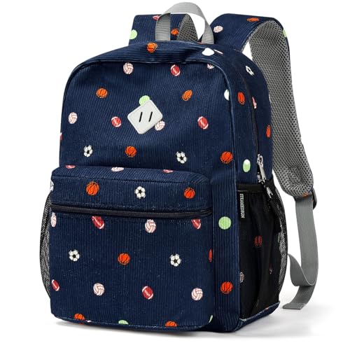 STEAMEDBUN Corduroy Kids Backpack for Boys Girls 3-8, Boys Backpack for Elementary Kindergarten - color: Corduroy Ball, size: Small-15"H(fits folder)