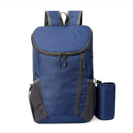 Hiking Backpack, Waterproof Wearable Lightweight Backpack, Foldable Outdoor Travel Camping Daypack - color: Blue