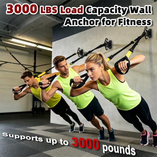 Resistance Band Wall Anchor Kit, Wall Mount Training Anchor System for Resistance Bands, Exercise Bands, Home Gym Workout & Physical Therapy Strength Training - size: Standard