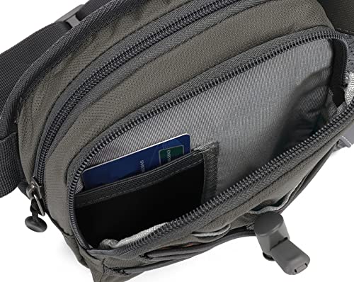 Waist Pack with Water Bottle Holder for Running Walking Hiking Fanny Pack Hydration Belt - color: Grey