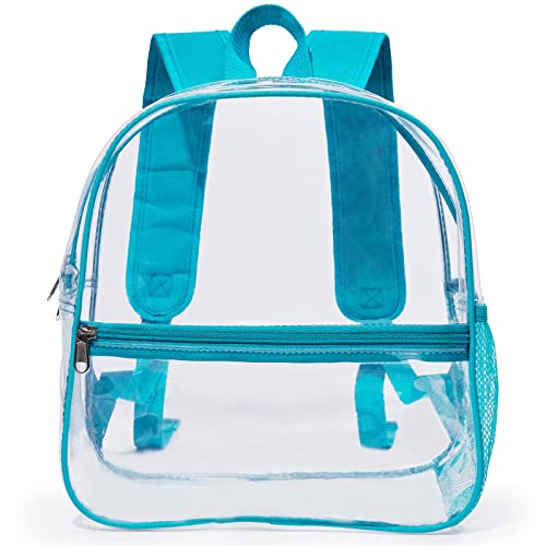 Mini Clear Backpack 12"x6"x12" Stadium Approved See Through Bag Waterproof PVC Small Transparent Backpacks for Festival Sport Event Concerts, Green | Small Clear Backpack for Girls, Mochila Transparente Para Mujer, Stadium Approved Transparent Bag for Fes